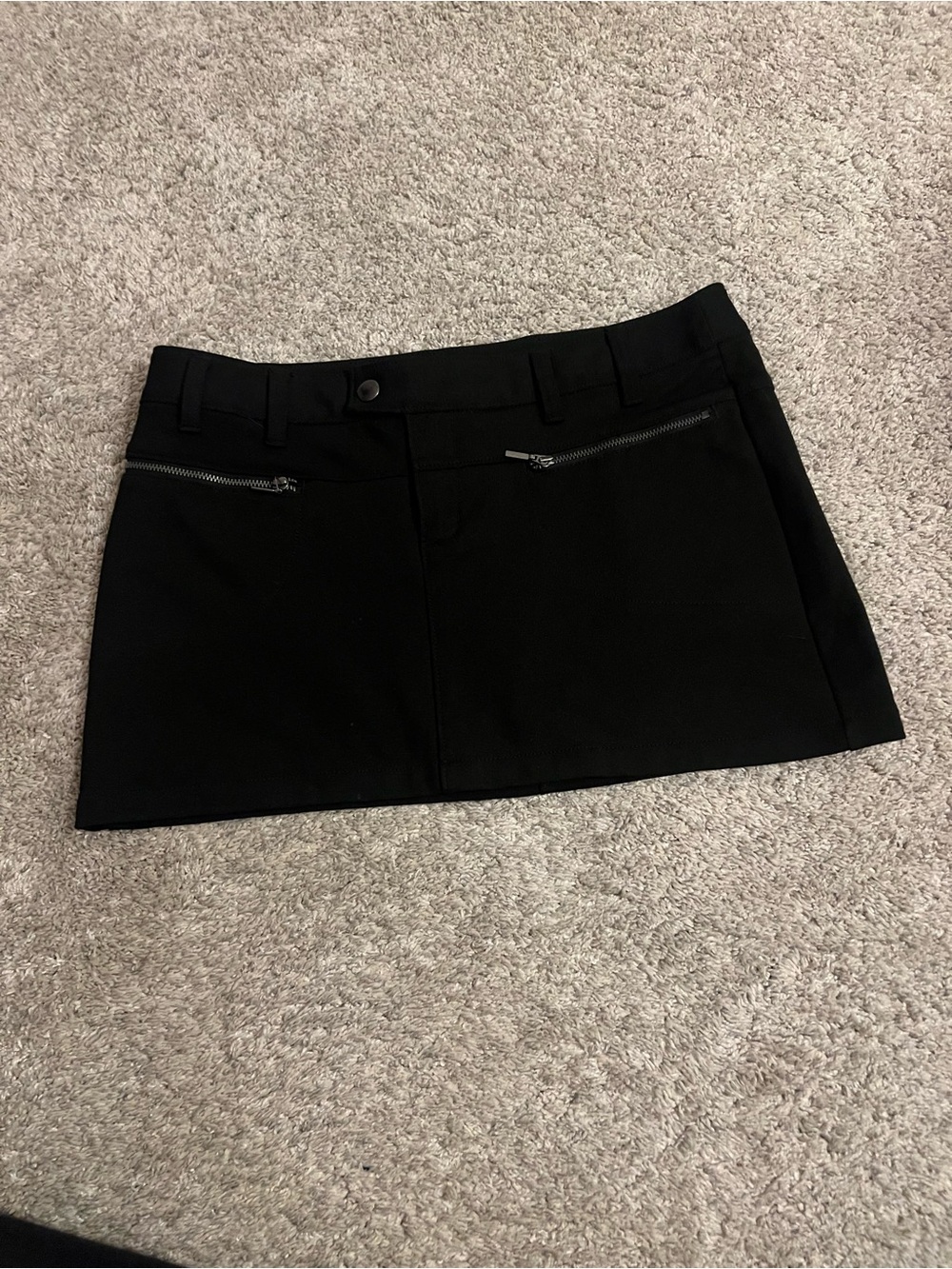 Express: Black Women's Mini Skirt with Front Zipper Details